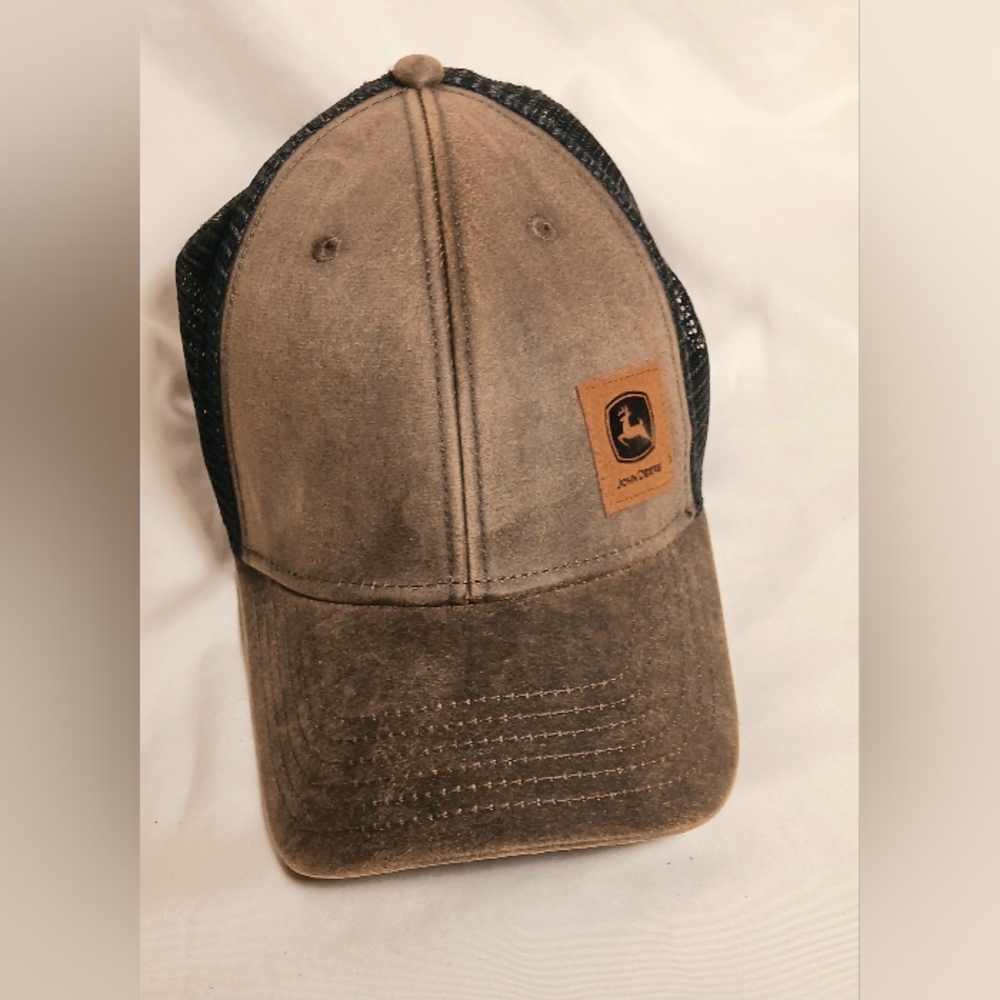 John Deere Faux Leather Trucker Hat